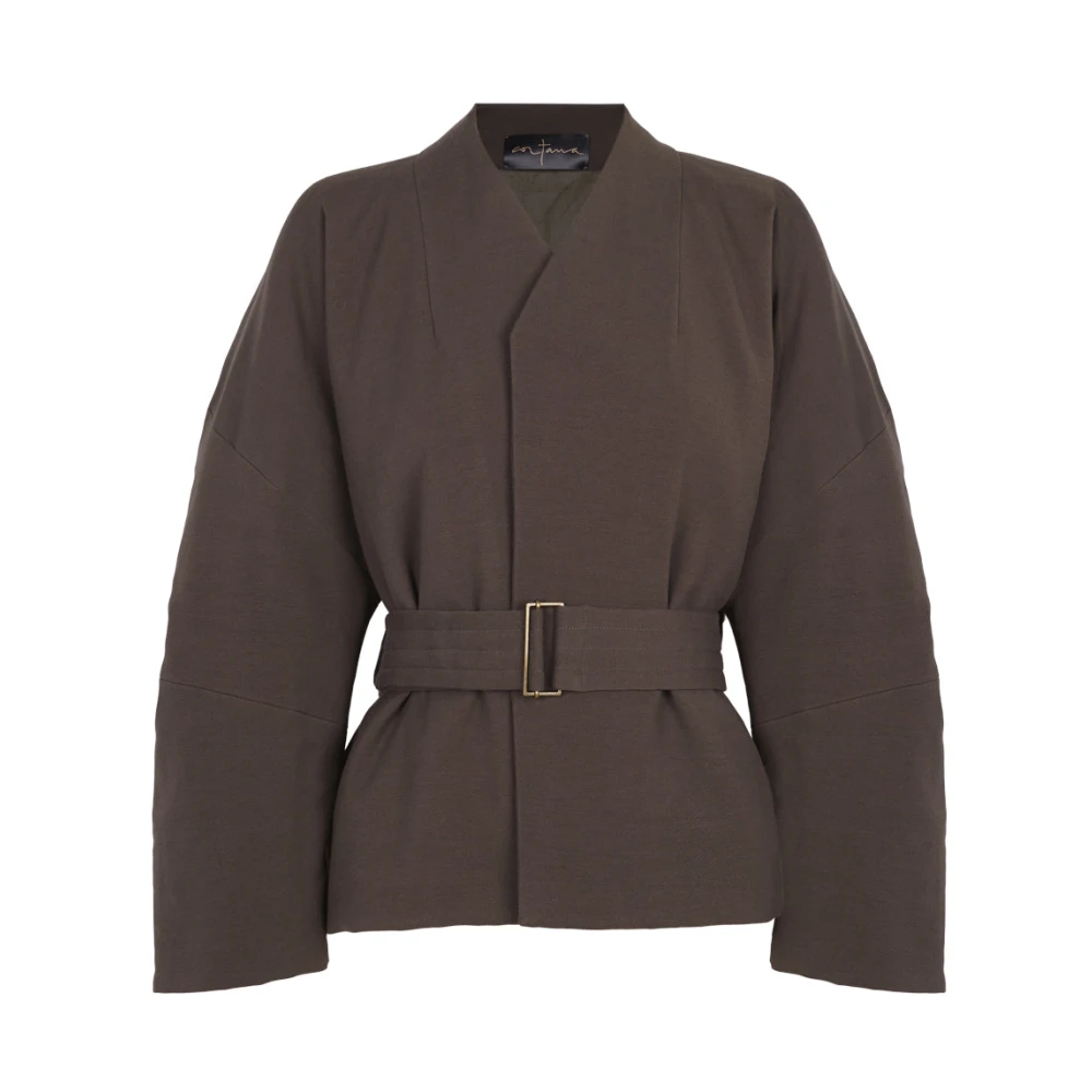 Cortana Bruine jas met riem Brown Dames