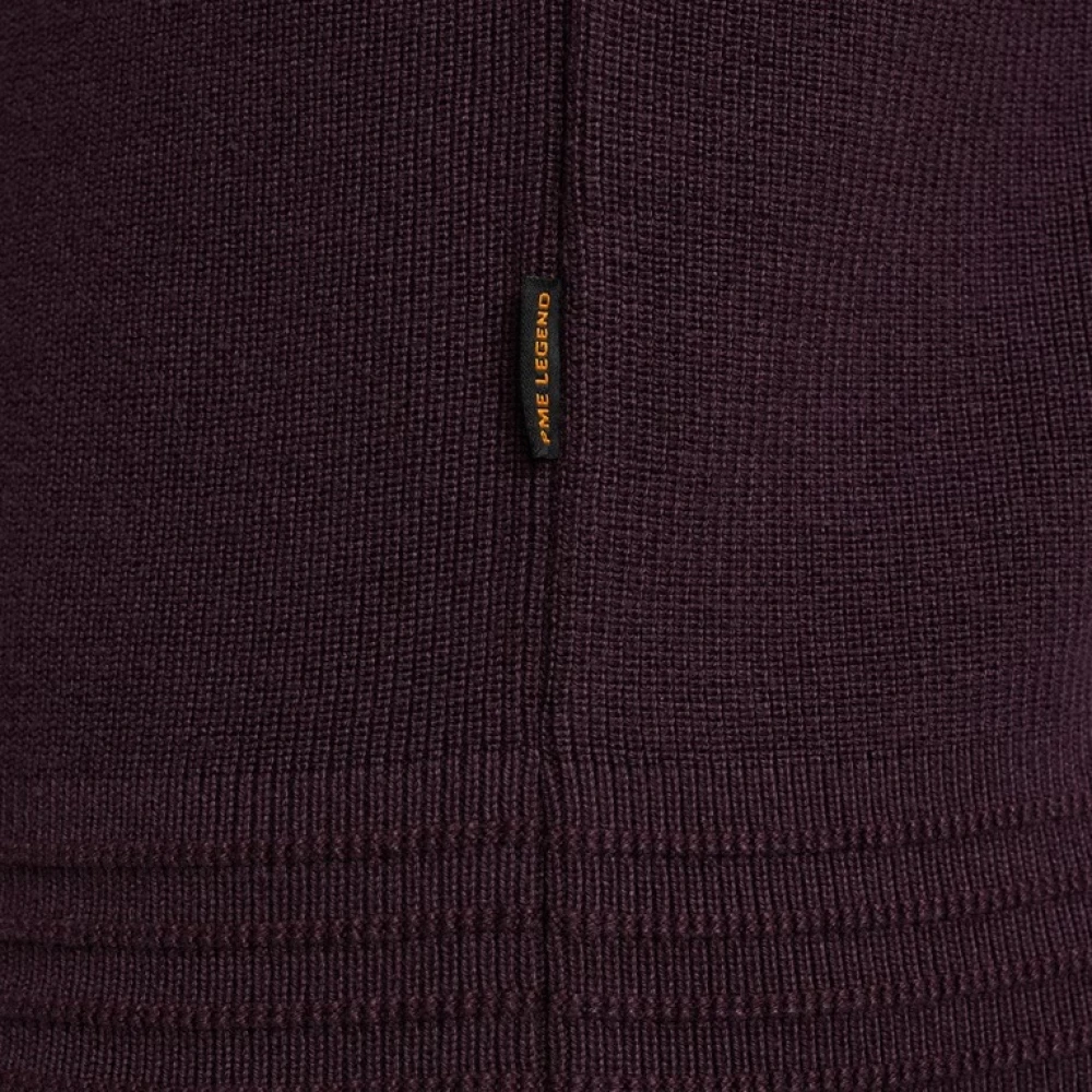 PME Legend Halve Rits Katoenen Gebreide Trui Purple Heren