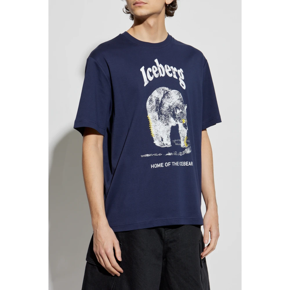 Iceberg T-shirt met print Blue Heren