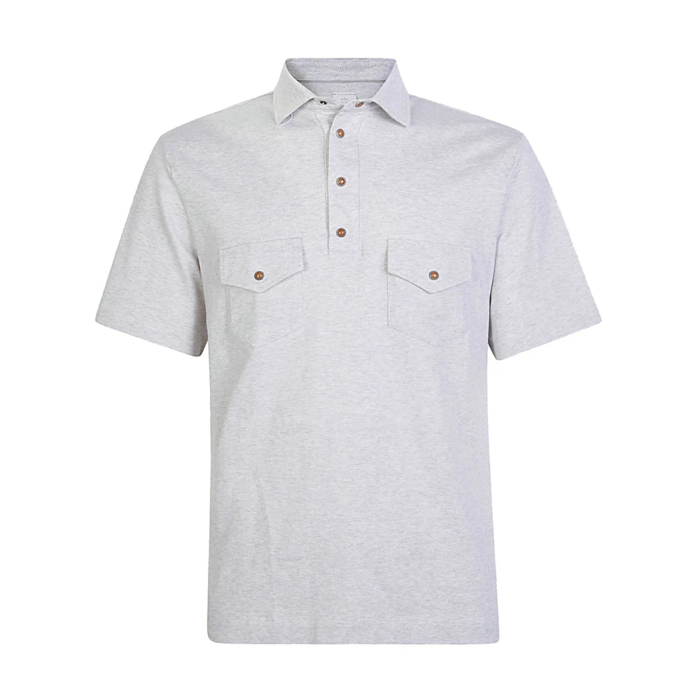 Eleventy Katoenen Jersey Polo Regular Fit Gray Heren