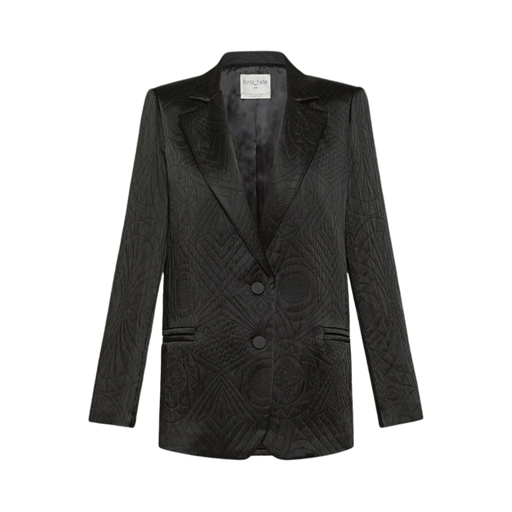 Forte Matelassé couture op maat gemaakte jas Black Dames