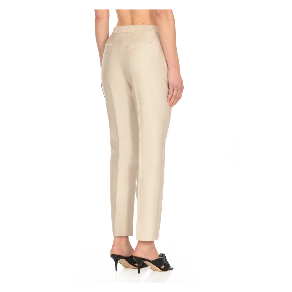 Fabiana Filippi Beige Katoen Zijden Broek Zijzakken Beige Dames