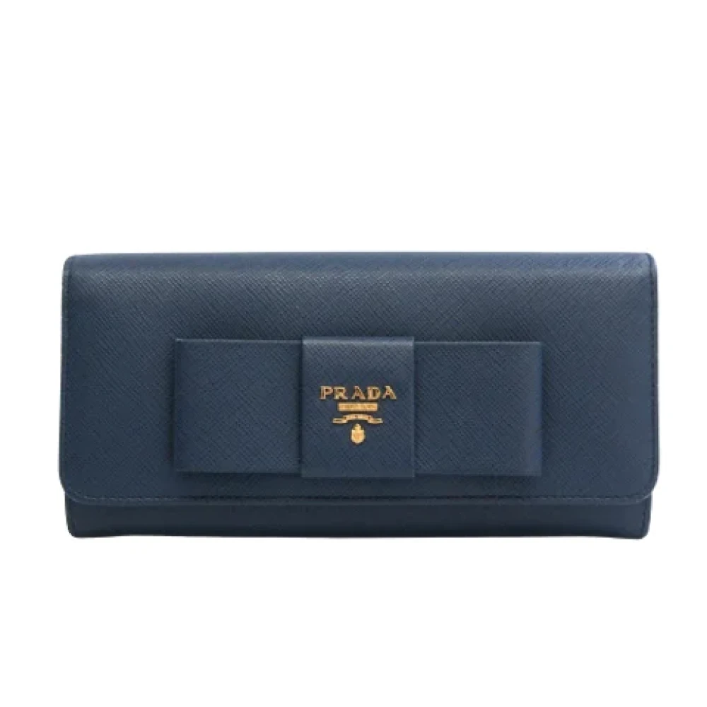 Prada Vintage Pre-owned Leather wallets Blue Dames