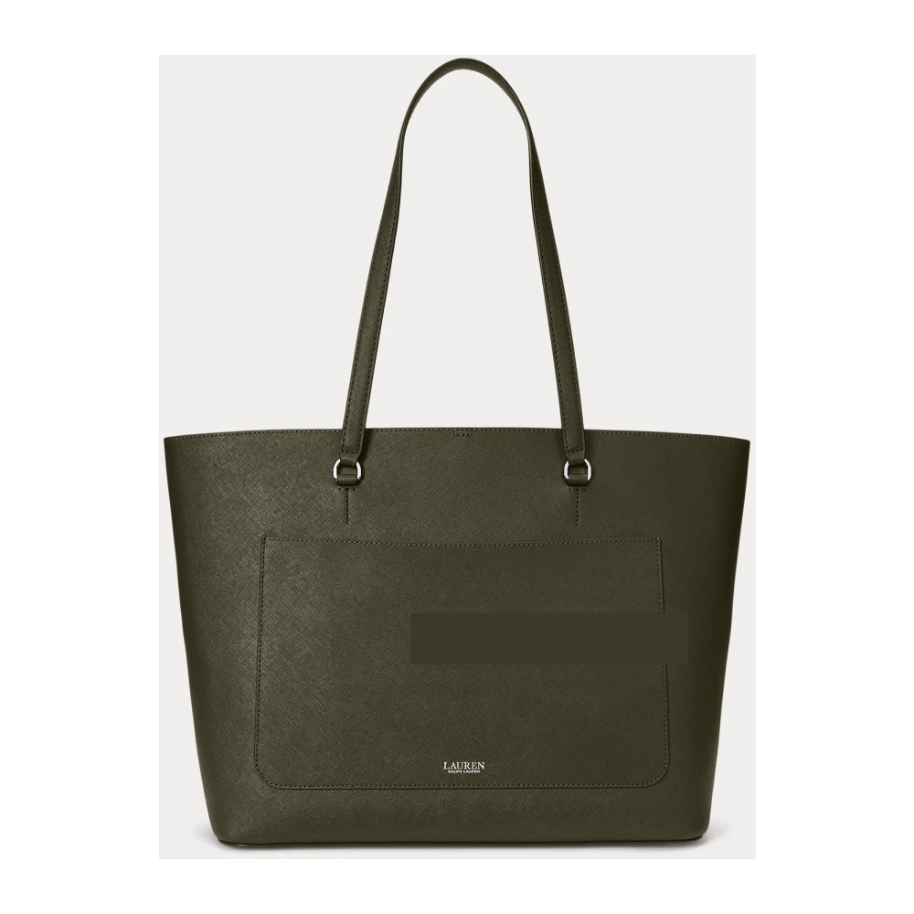 Ralph Lauren Tote Karly grande in gestructureerd leer Green Dames