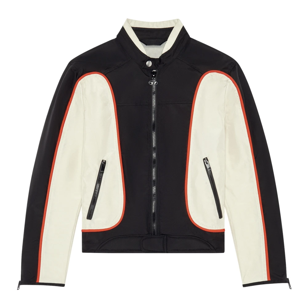 Diesel Hombre Chaqueta Biker En Nylon Con Bloques De Color