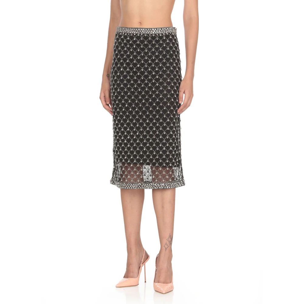 pinko Zwarte Strassrok Black Dames