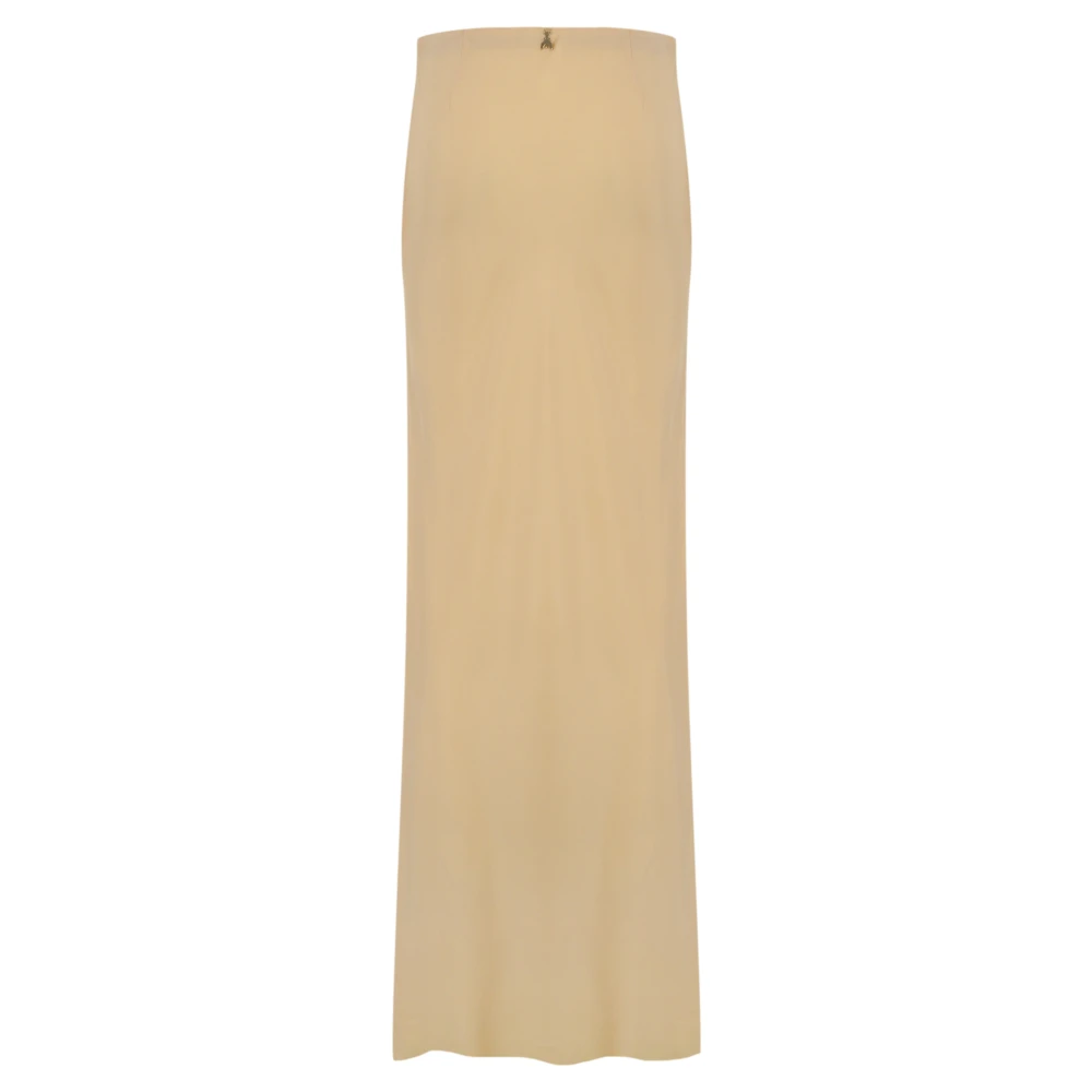 PATRIZIA PEPE Satijnen rok met metalen vliegdetail Brown Dames