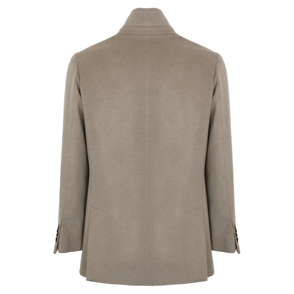 Barba Napoli Wol Kasjmier Lange Jas Beige Heren