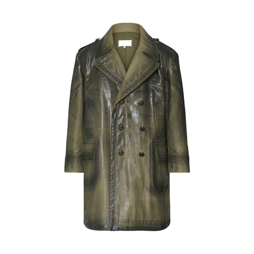 Maison Margiela Green Double-Breasted Coat - Male - Double-Breasted Coats - S - Coats