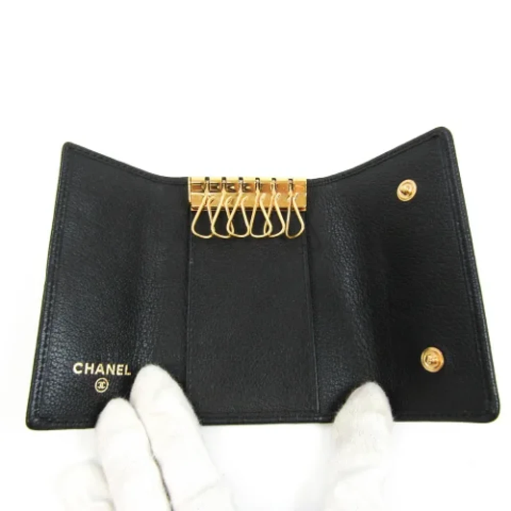 Chanel Vintage Pre-owned Leather home-office Black Dames