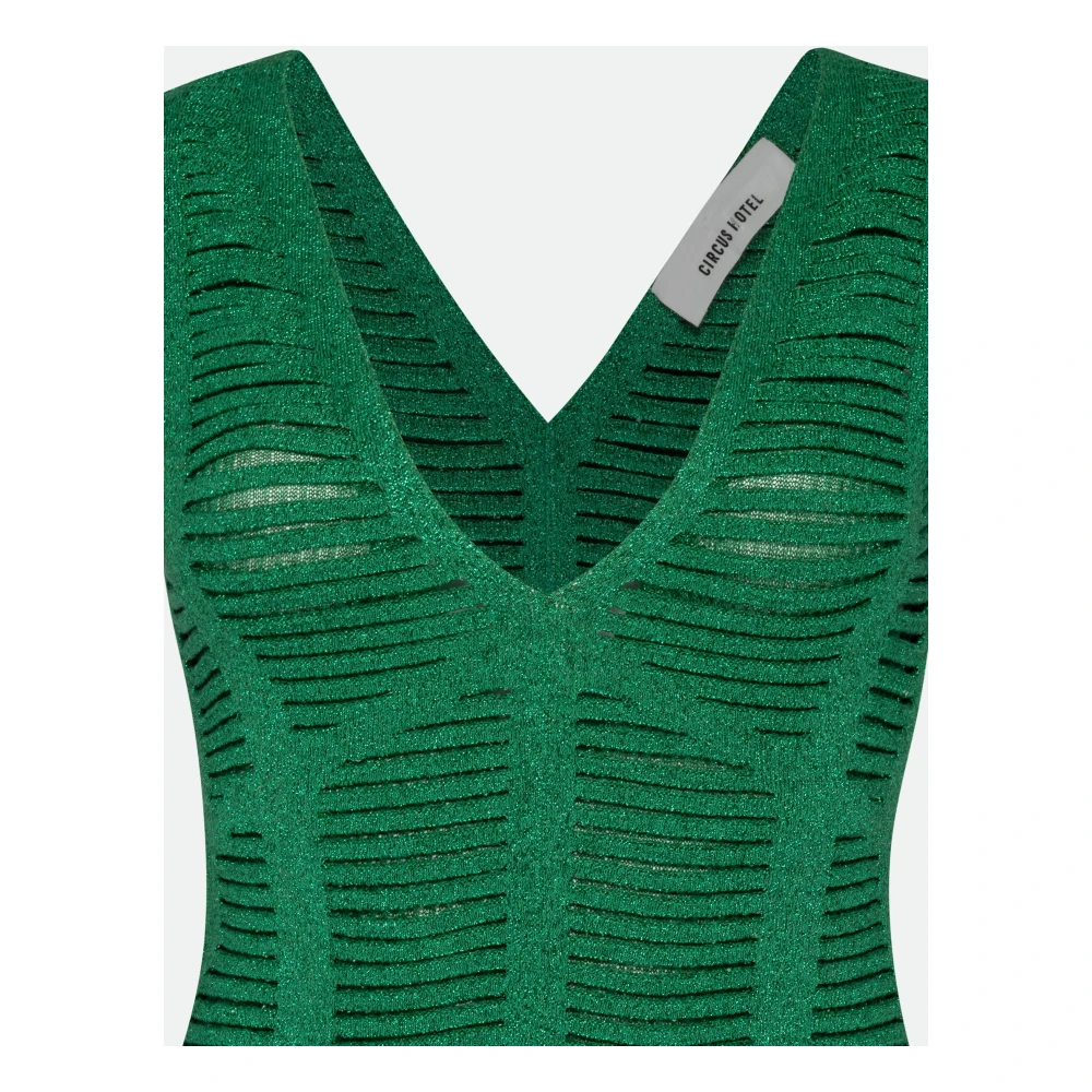 Circus Hotel Groene Mini Jurk met Uitsparingen Green Dames