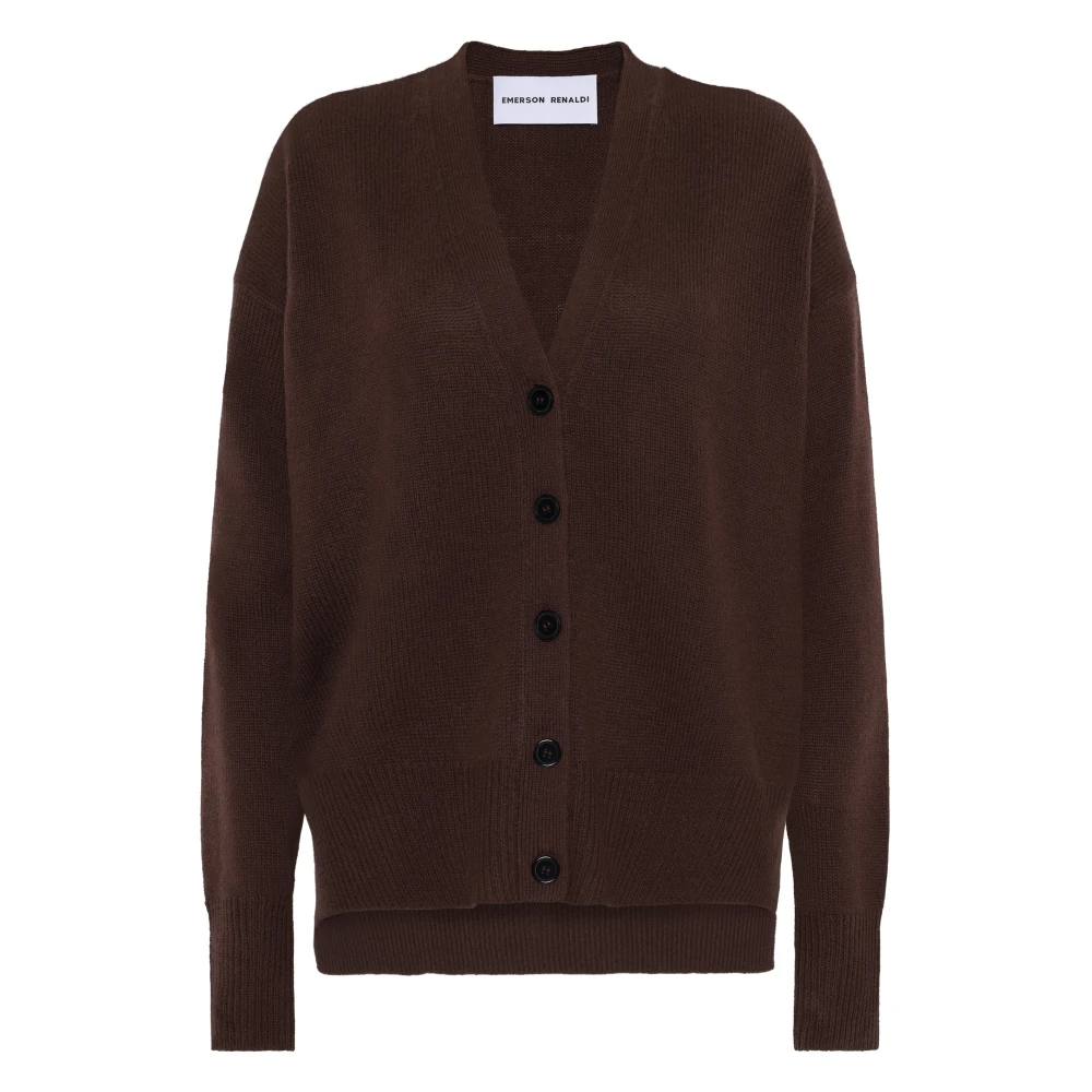 Emerson Renaldi Cinnabar Cashmere Stickad Kofta Brown, Dam