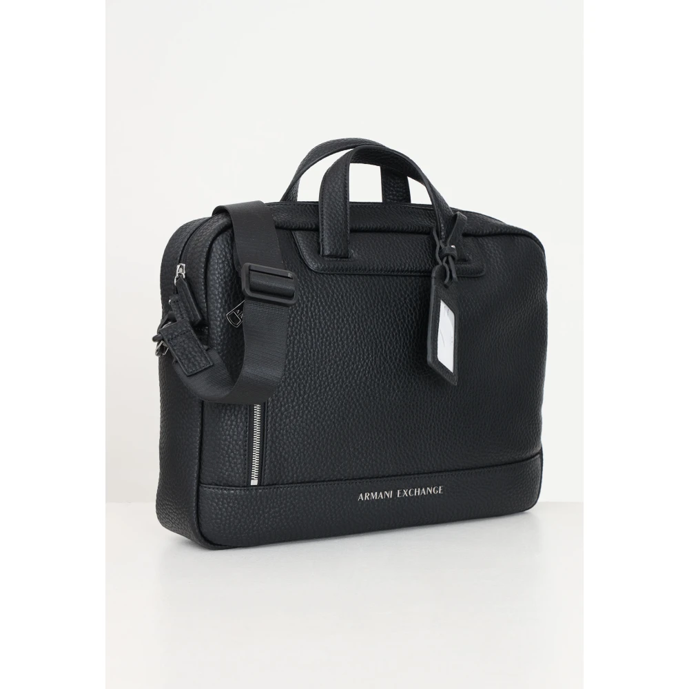 Armani Exchange Zwarte Schoudertas Minimalistisch Ontwerp Black Heren