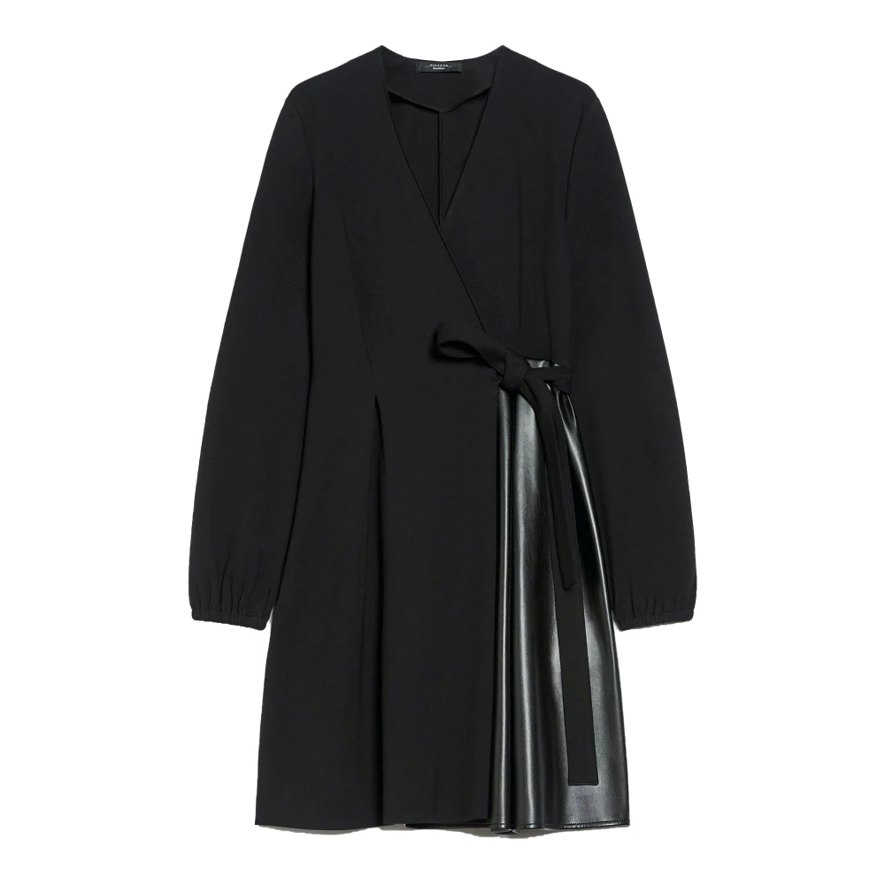 Max Mara Weekend Zwart Fit and Flare Jersey Jurk Black Dames