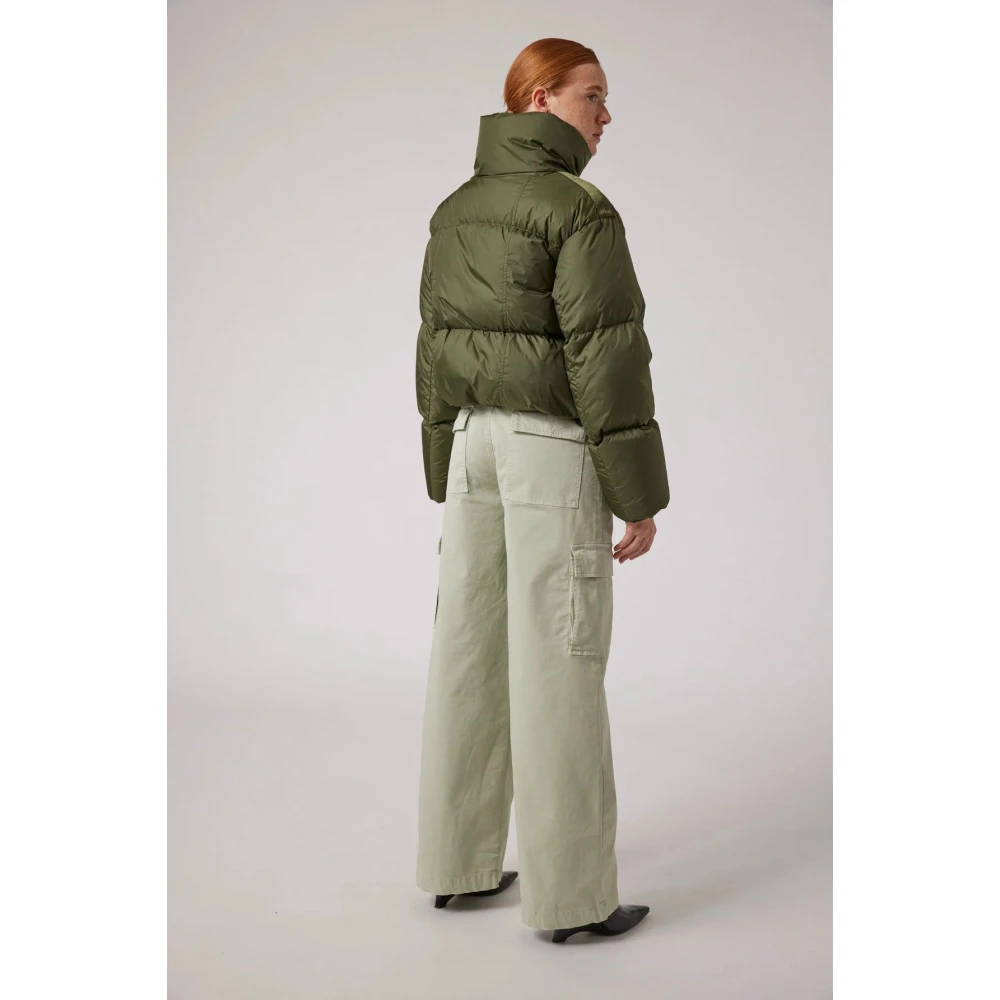 Parajumpers Korte donsjas met cropped snit Green Dames