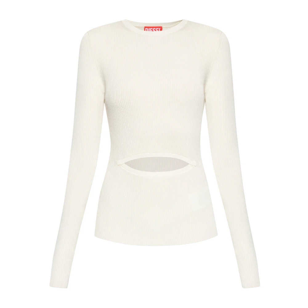 Diesel Vrouw Beige Overhemden Dames, L, Wol, Geribbelde Top