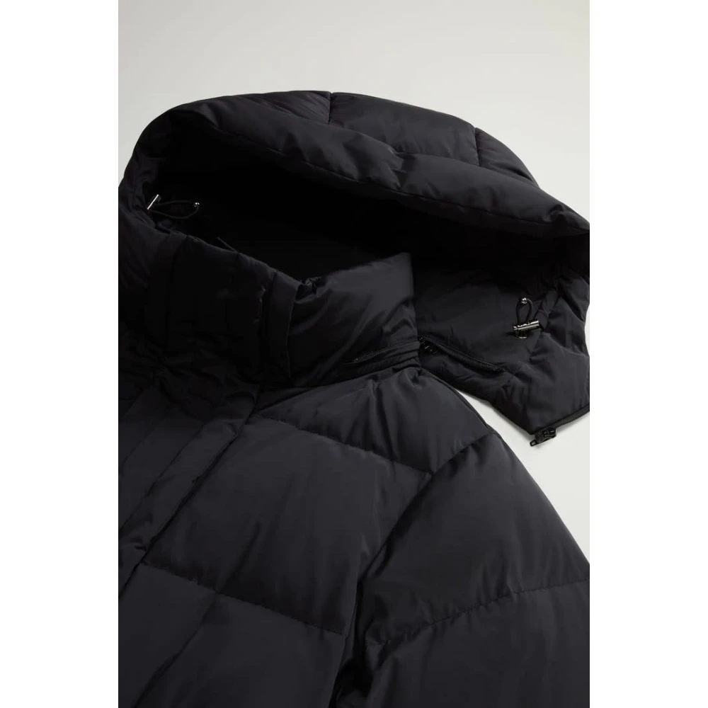 Woolrich Zwarte Pufferjas voor Vrouwen Black Dames