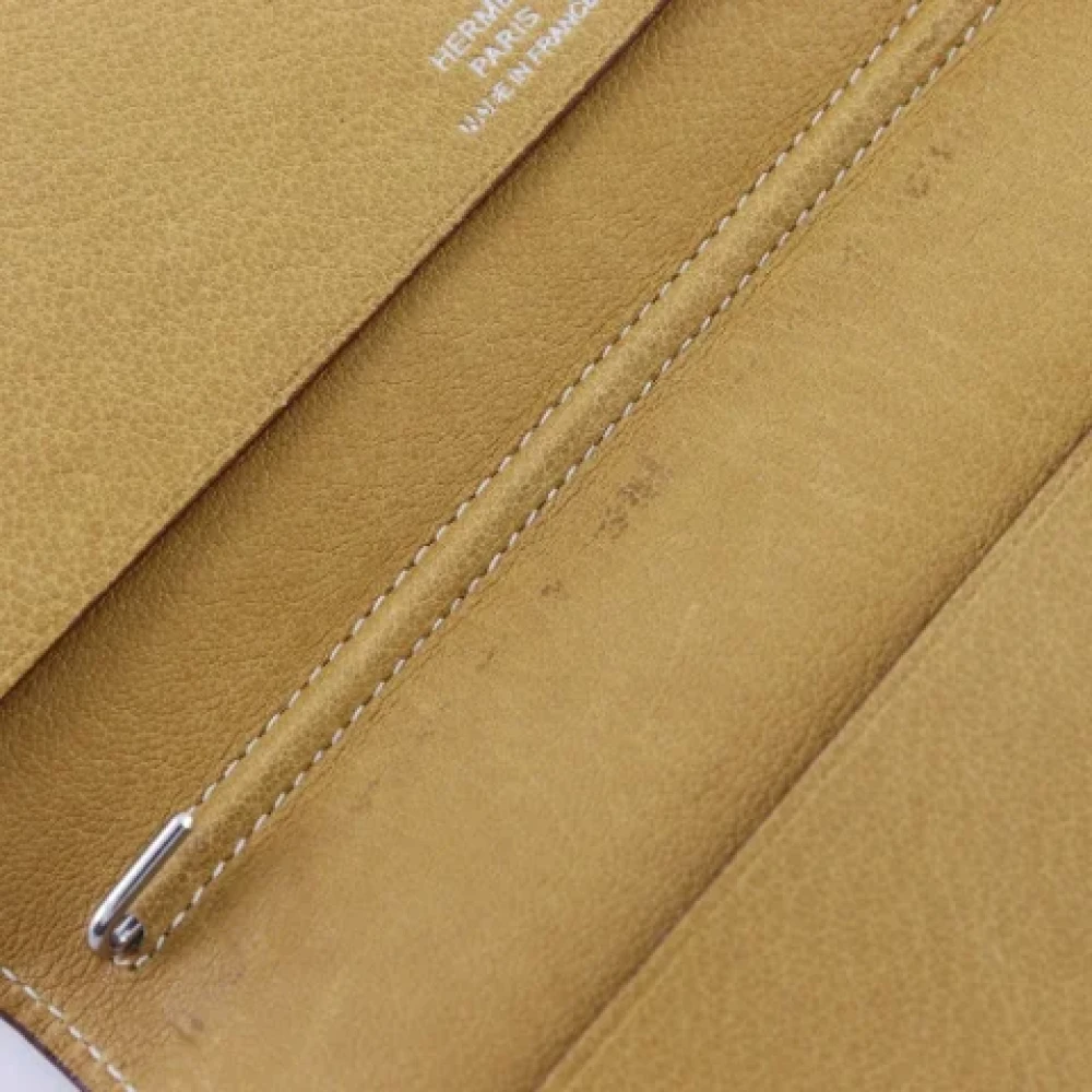 Hermès Vintage Pre-owned Leather wallets Yellow Dames