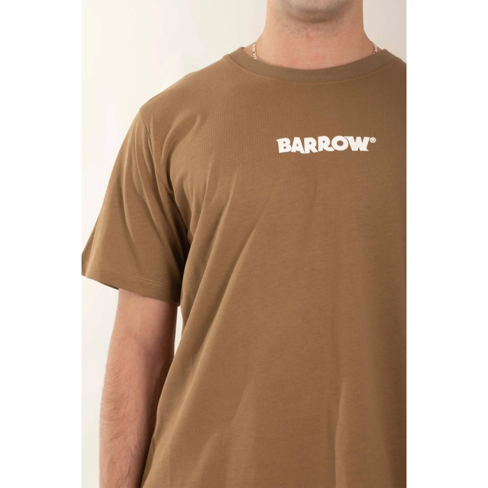 Barrow Achter Logo Tee Klassieke Stijl Brown Heren