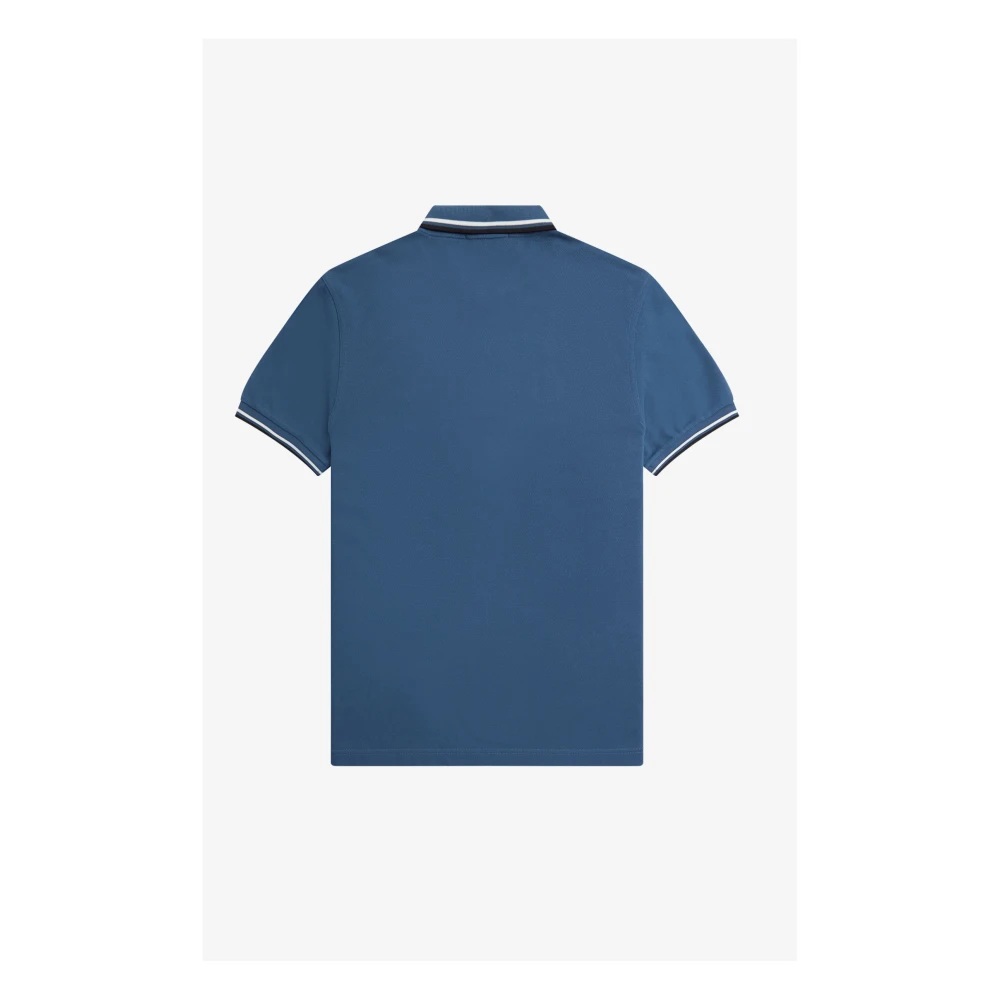 Fred Perry Slim Fit Twin Tipped Polo Midnight Blue Snow White Black Blue Heren