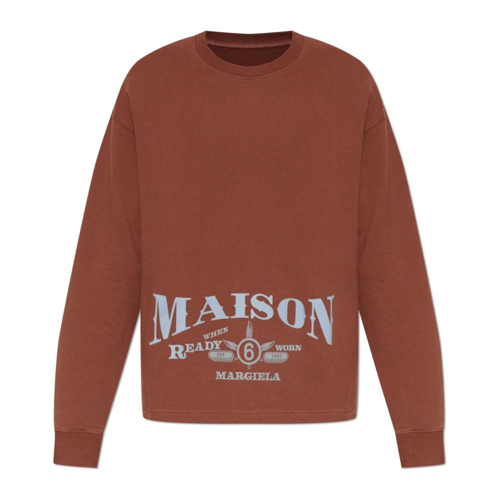Mm6 Maison Margiela Mannelijk Bruin Hoodies & Sweatvesten Heren, S, Sweatshirts & Hoodies