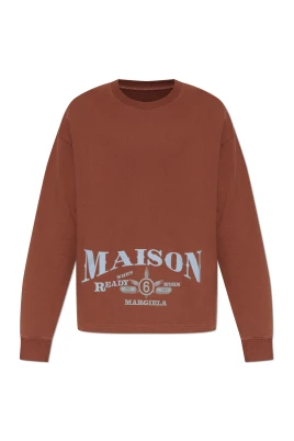 Brun Sweatshirt med Tryck
