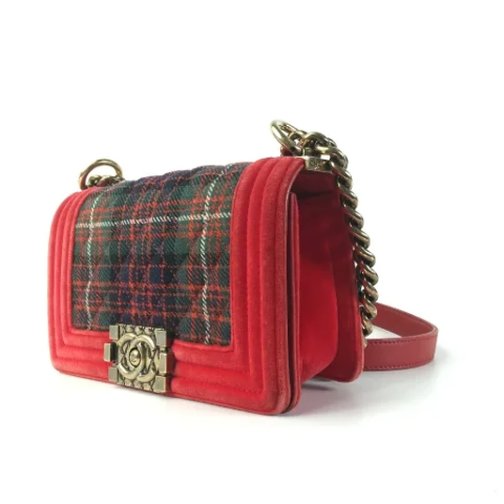 Chanel Vintage Pre-owned Velvet chanel-bags Red Dames