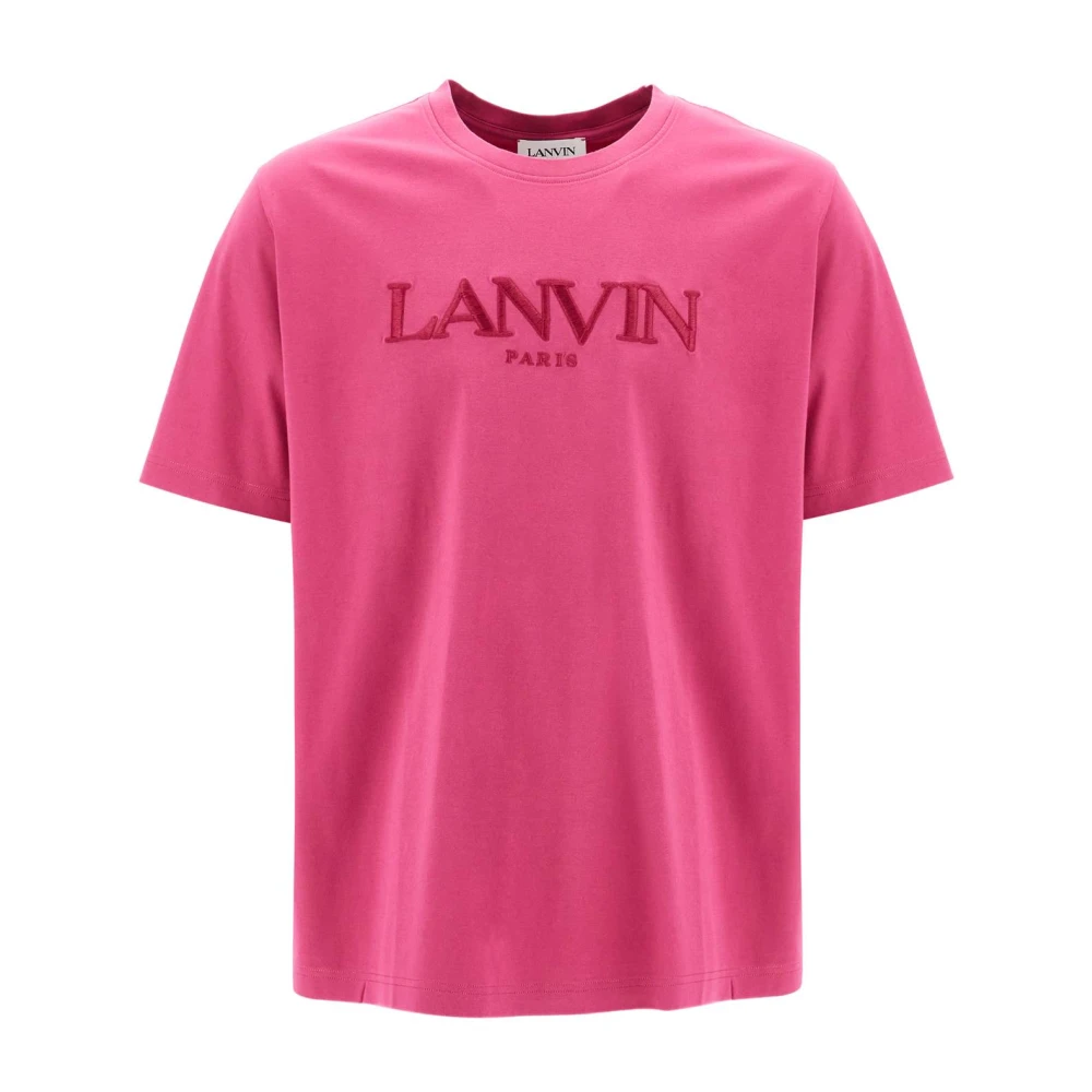 Lanvin Broderad Logotyp Crew Neck T-shirt Pink, Herr