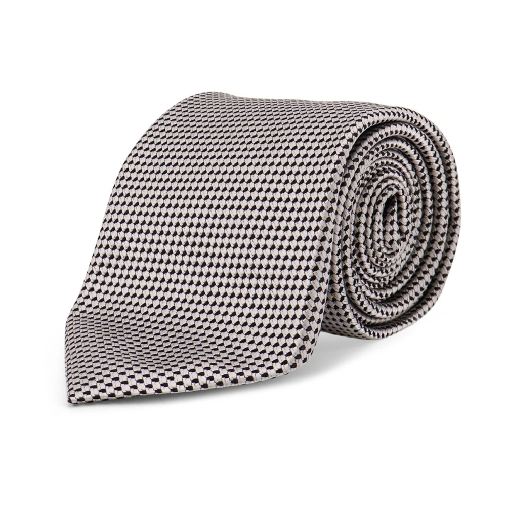 Tom Ford Men's Gray Micro-Pattern Silk Tie - Ties - One Size - Accessories