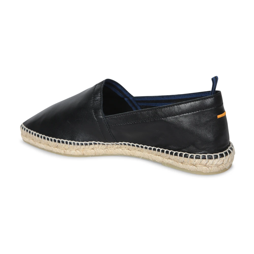 Castañer Zwarte leren espadrilles Black Heren