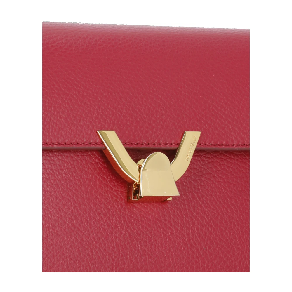 Coccinelle Rode leren schoudertas met flap Red Dames