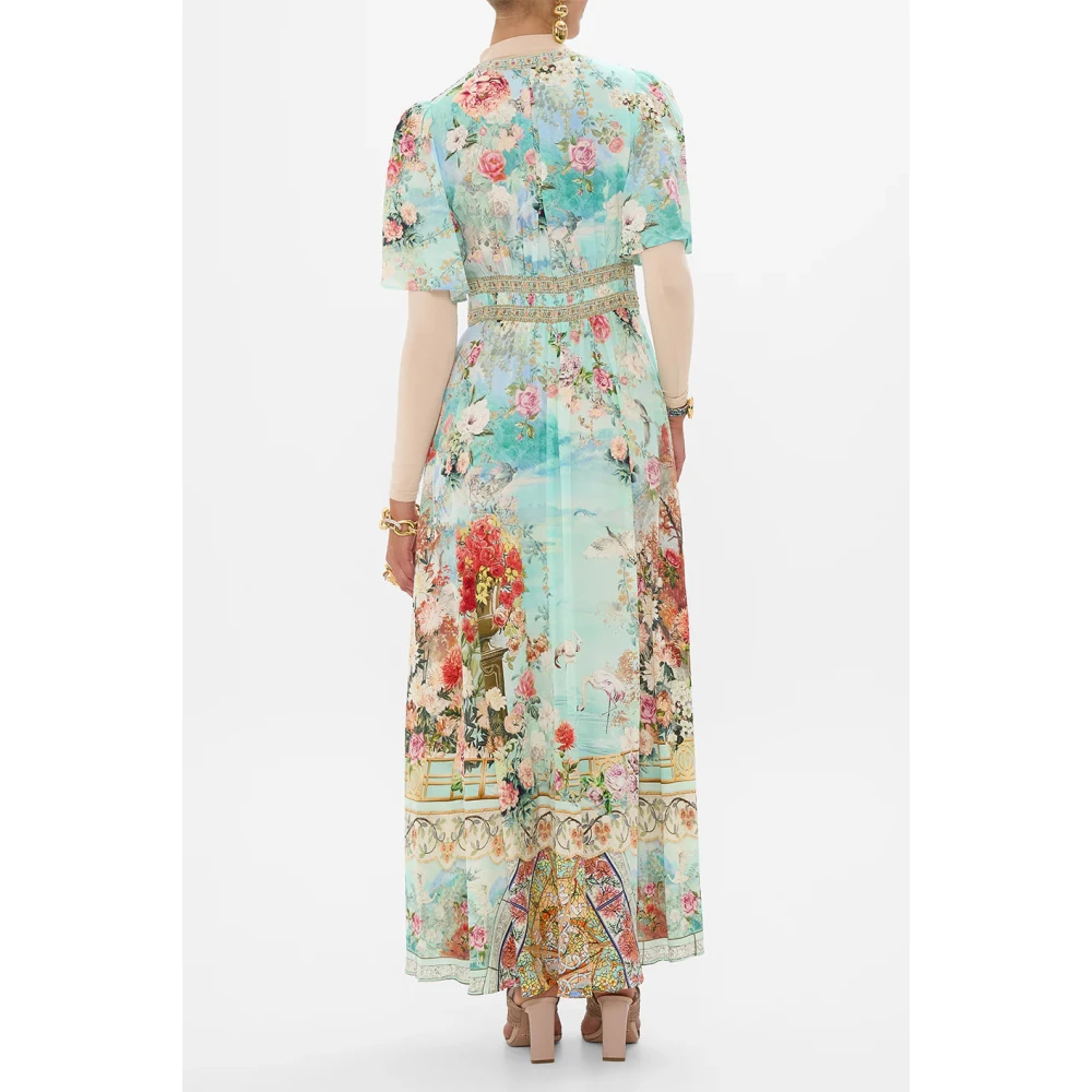 Camilla Zijden jurk met vlindermouwen Multicolor Dames