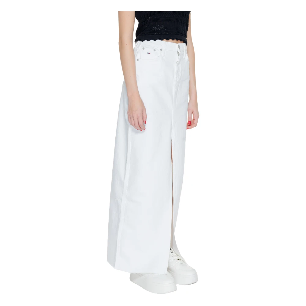 Tommy Jeans Lange Rok Lente Zomer Collectie White Dames
