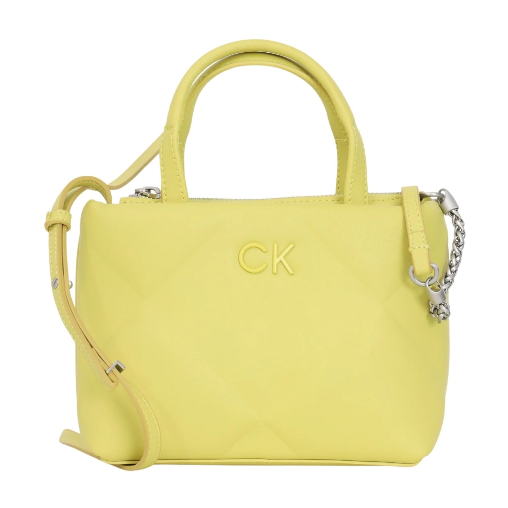 Calvin Klein Groene Re-lock Quick Tote Mini Tas Yellow Dames