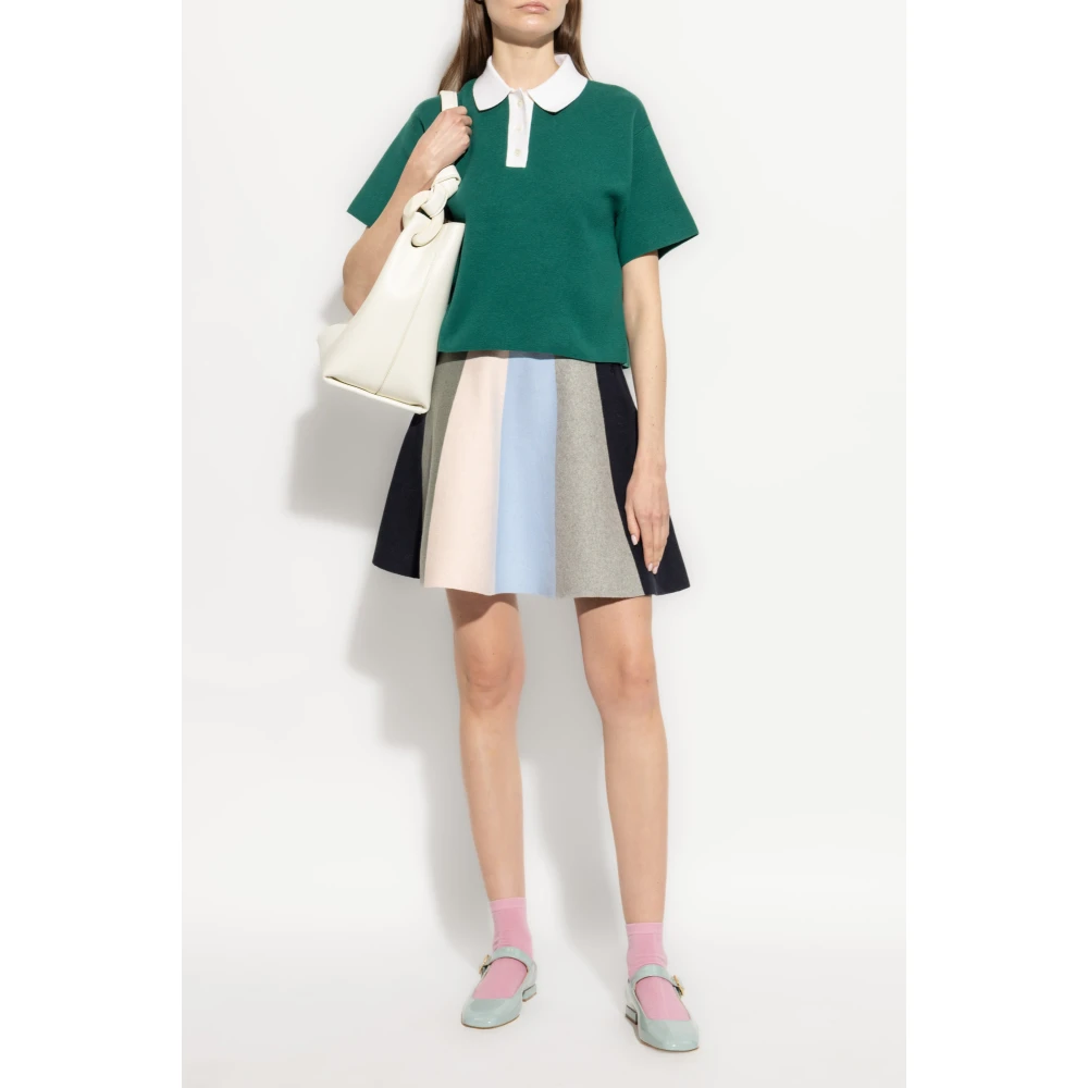 JW Anderson Polo met kasjmier afwerking Green Dames