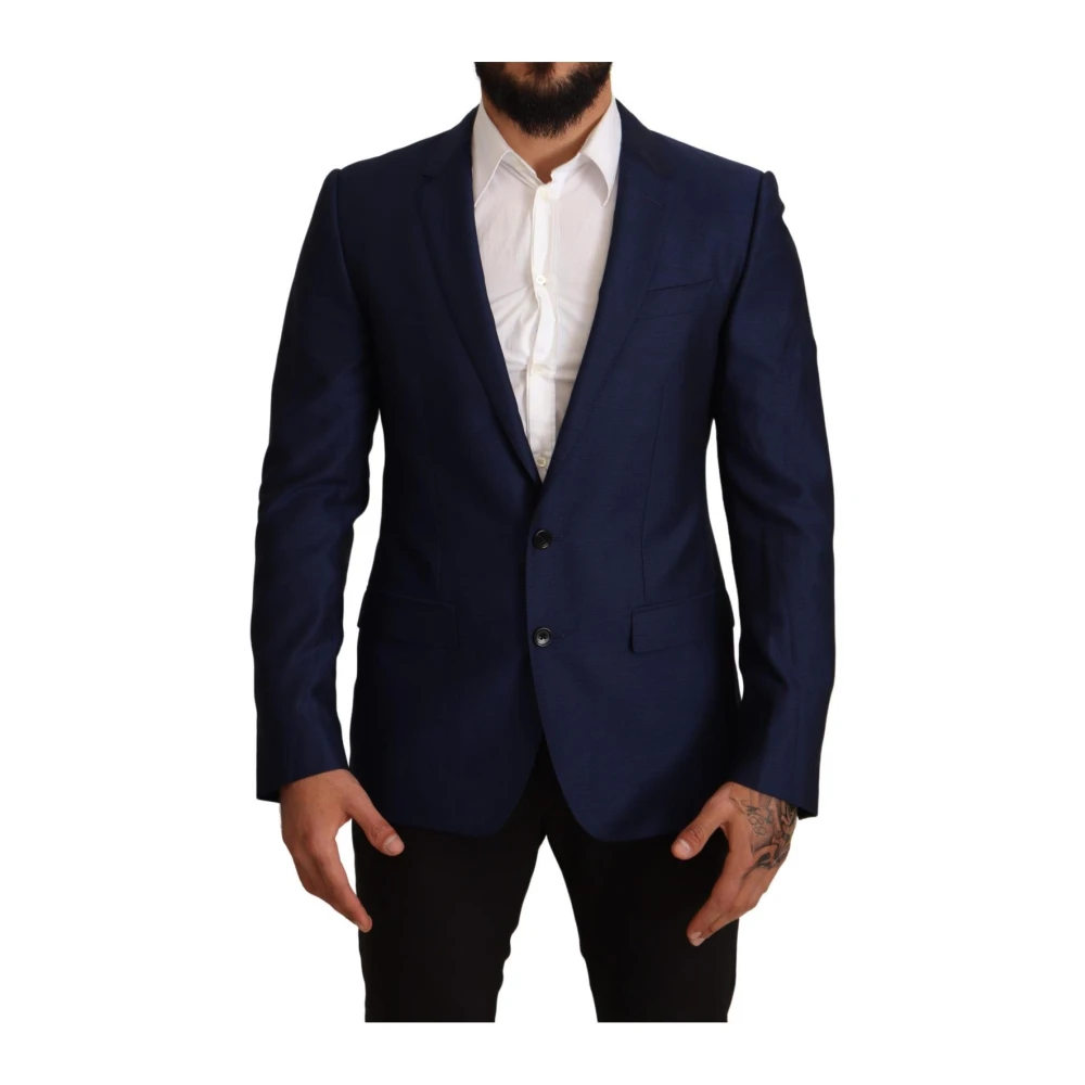 Dolce & Gabbana Mens Navy Blue Slim Fit Jacket MARTINI Blazer Wool (archived) - Size 48 - Image 3