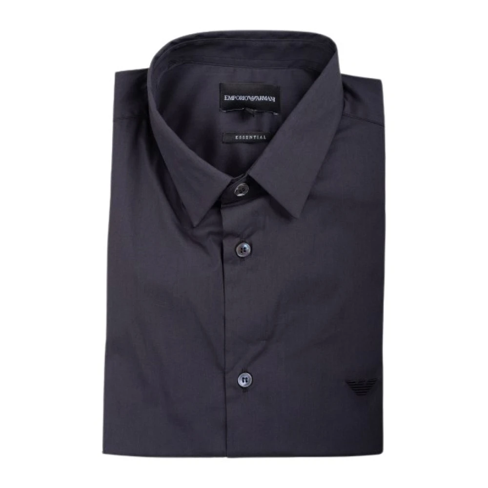 Emporio Armani Mannelijk Zwart Overhemden Heren, Xl, Nylon, Nylon-Blend Stretch Shirt
