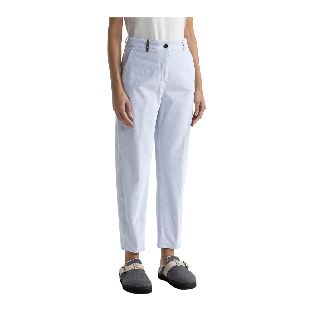 PESERICO Needlecord wortelbroek Blue Dames