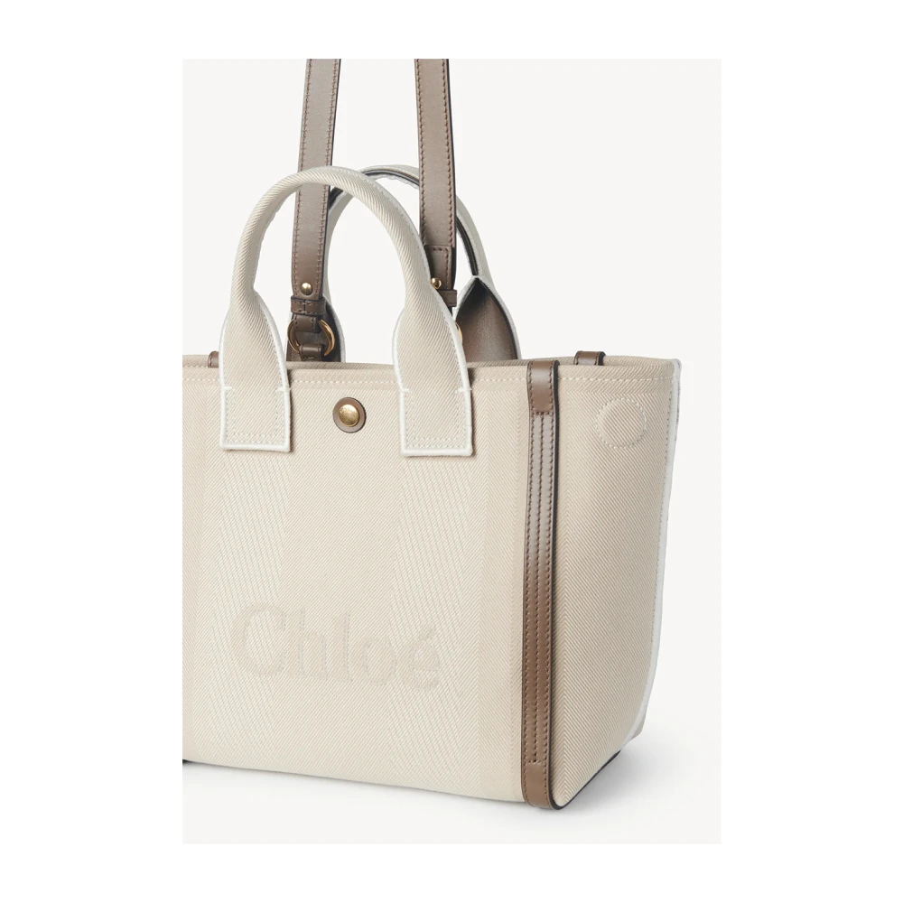 Chloé Beige Schoudertas met Drukknoopsluiting Beige Dames