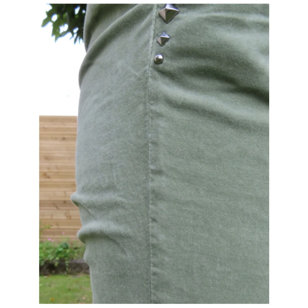 Mason's Velours Rechte Pijp Broek Green Dames