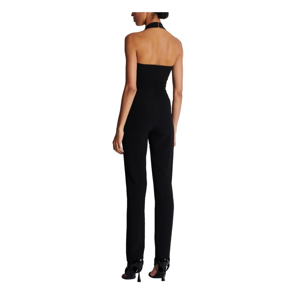 Balmain Crepe op maat gemaakte jumpsuit Black Dames