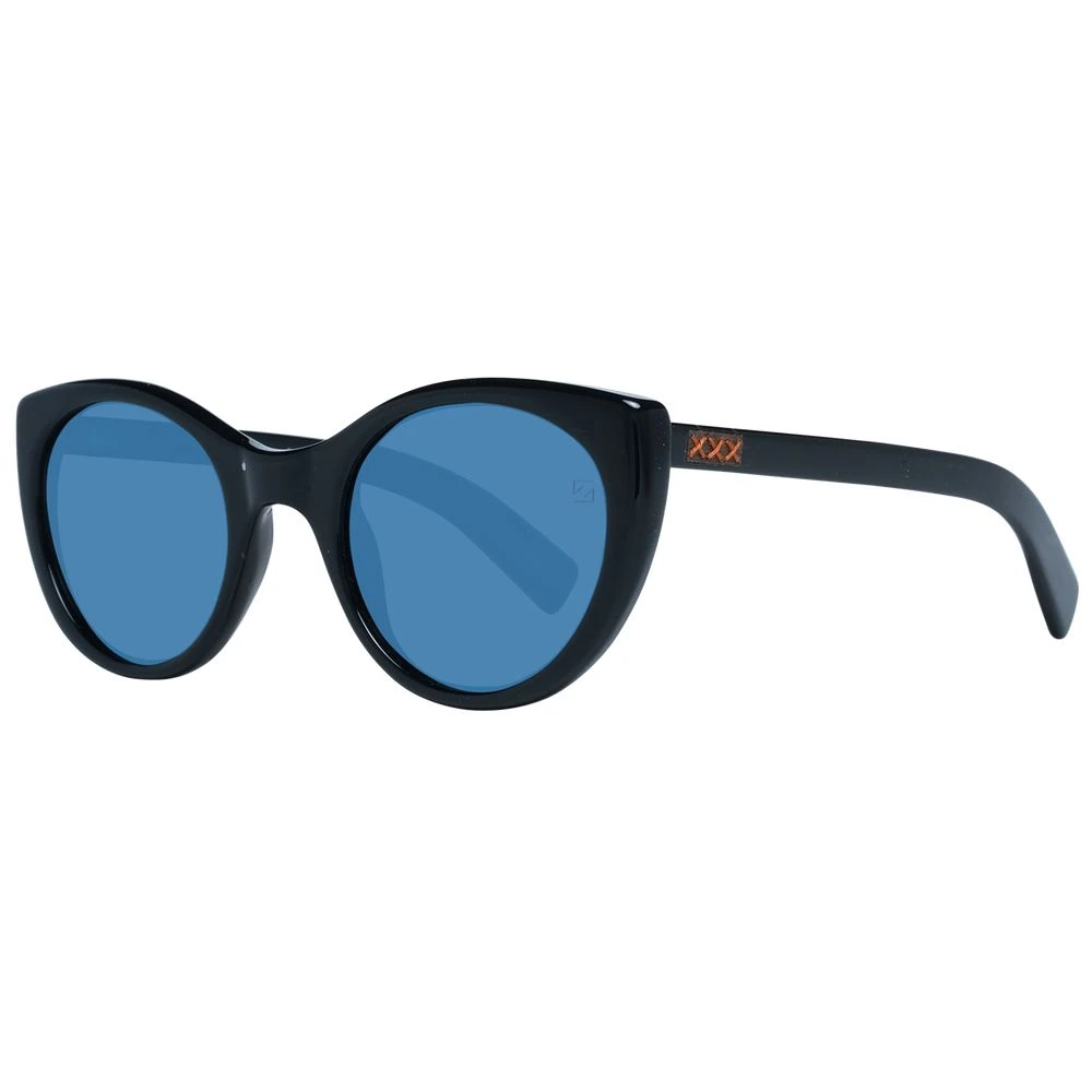 Ermenegildo Zegna Svart Unisex Solglasögon Polariserad Rund Ram Blue, Unisex