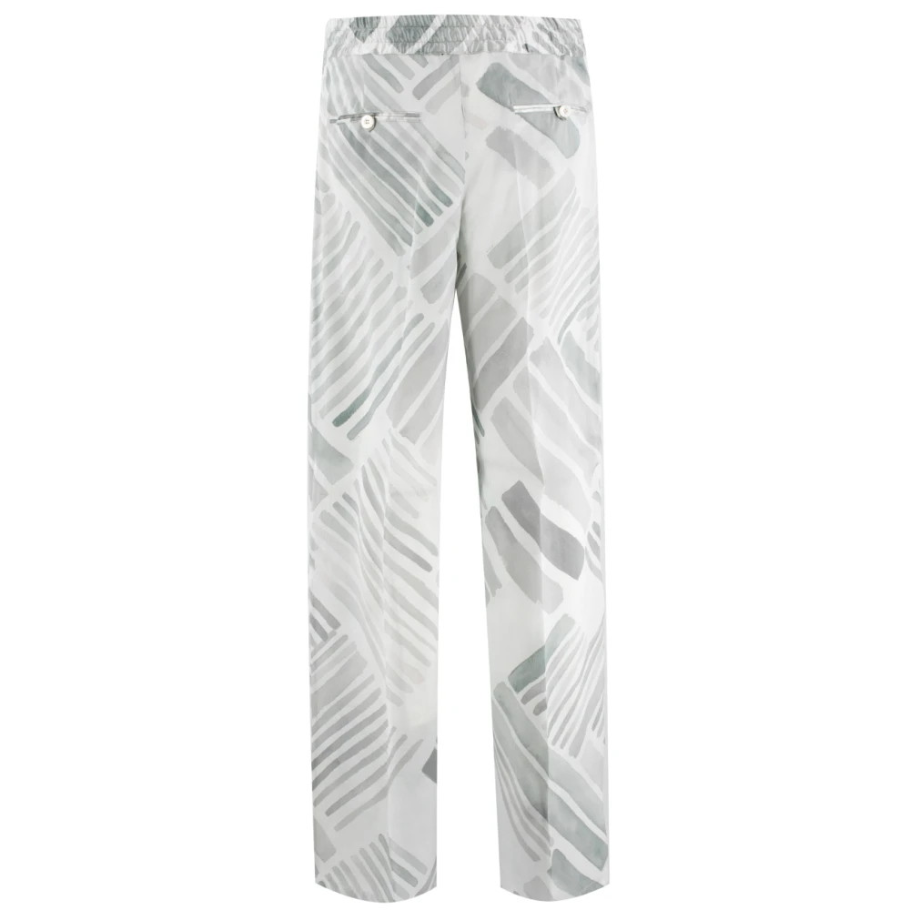 Kiton Zijden Rechte Elastische Broek Gray Dames