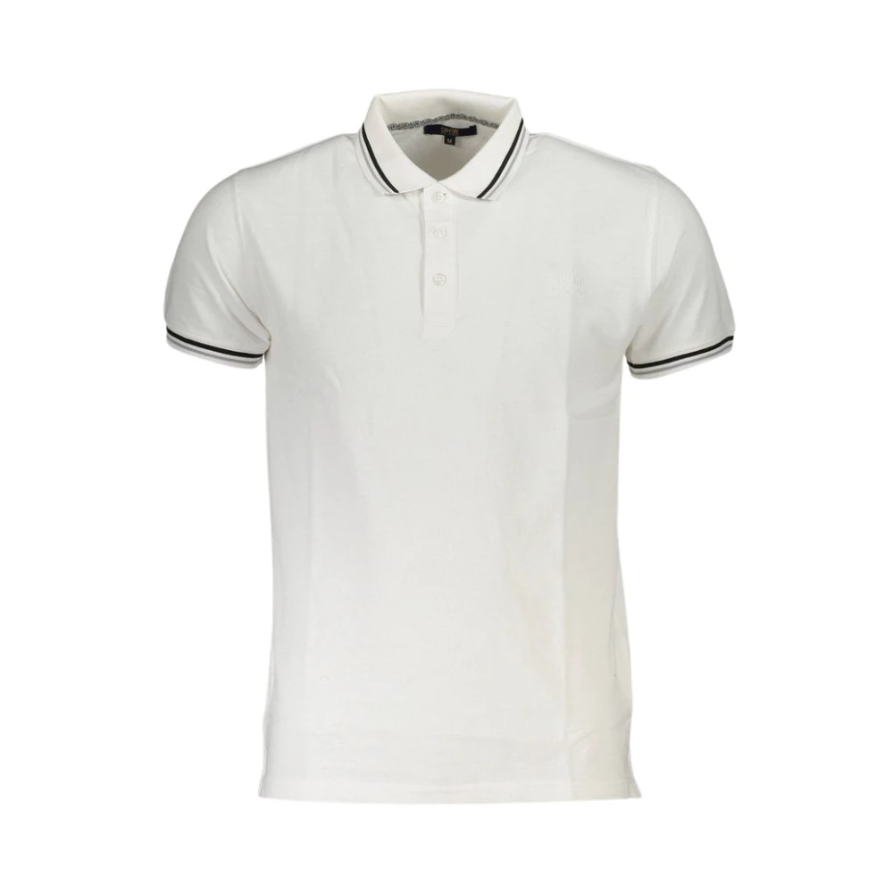 Cavalli Class Wit Katoenen Poloshirt met Borduurwerk White Heren