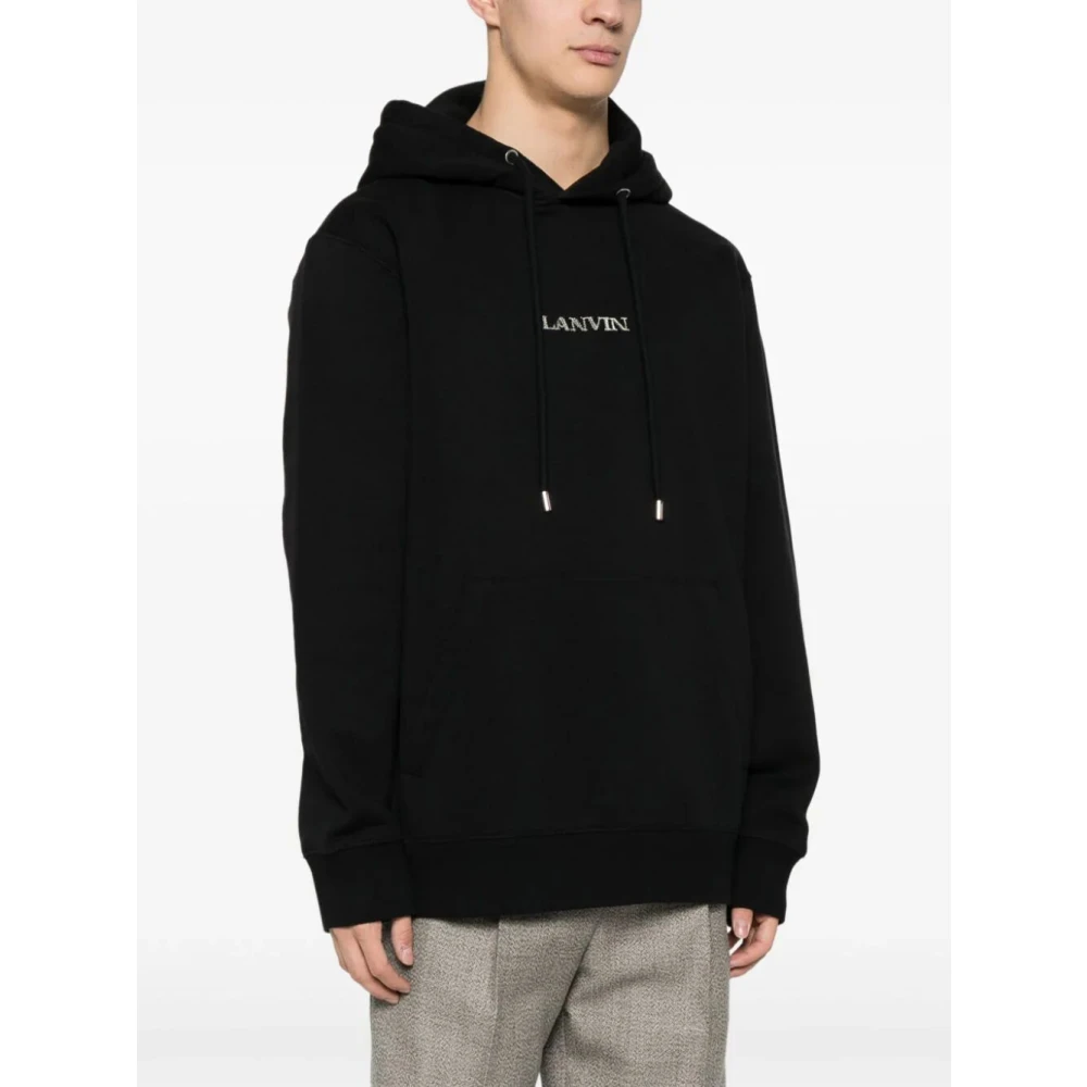 Lanvin Zwarte Hoodie voor Mannen Black Heren