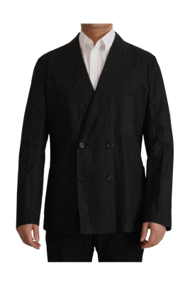 Polka Dot Slim Fit Double-Breasted Blazer