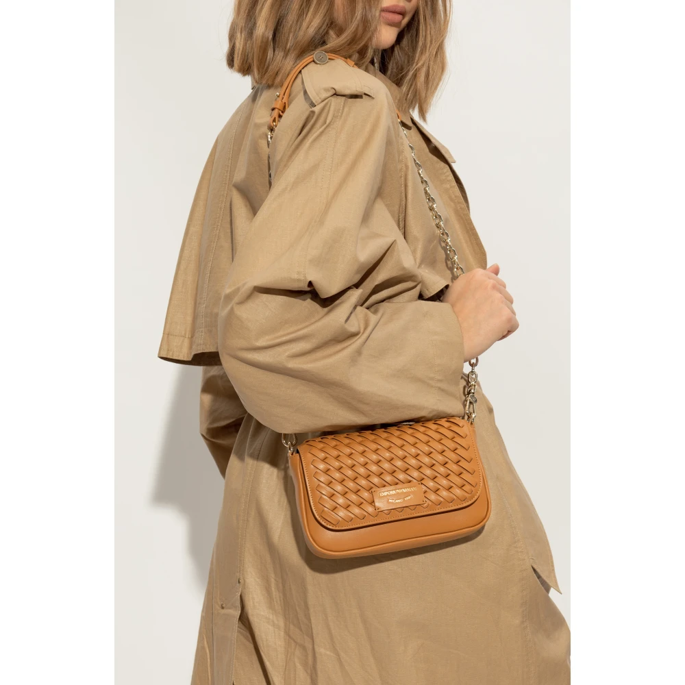 Emporio Armani Schoudertas met decoratieve weefsel Beige Dames