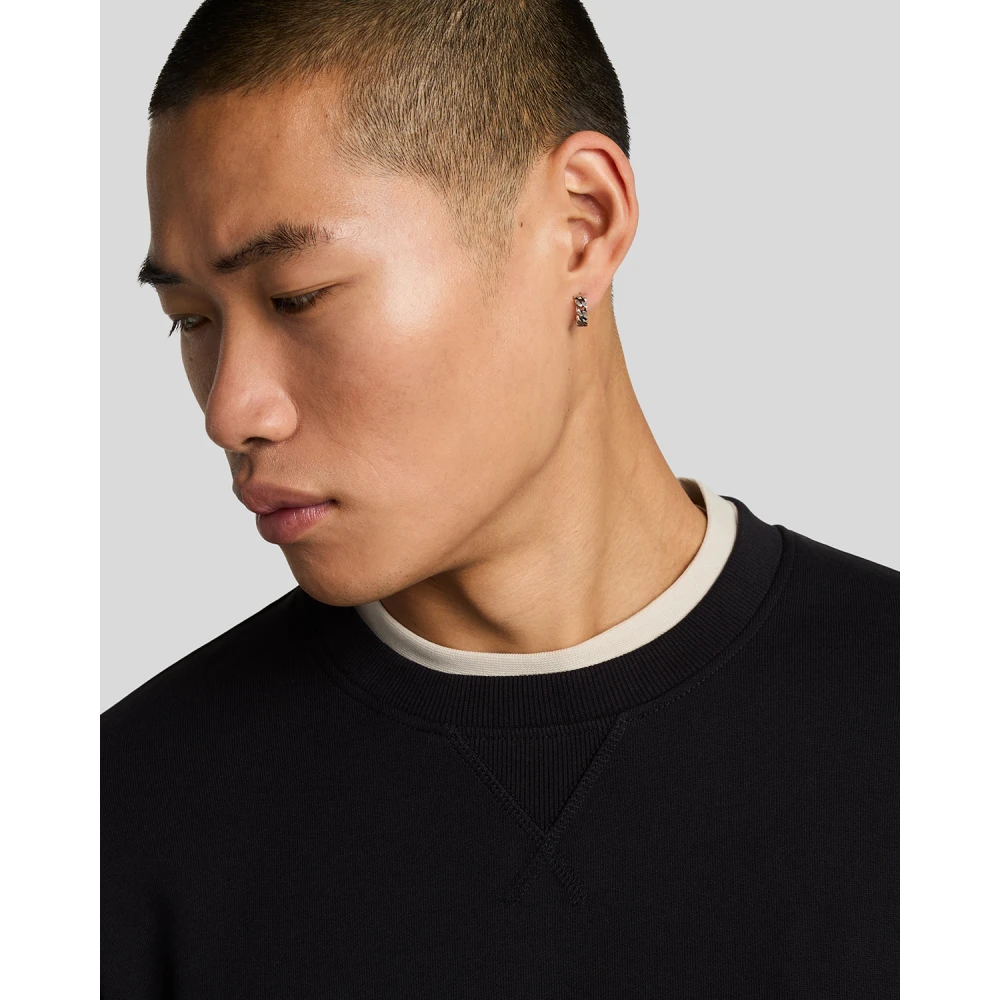 Lyle & Scott Mid Layers Klem Gelabeld Crew Neck Sweatshirt Black Heren
