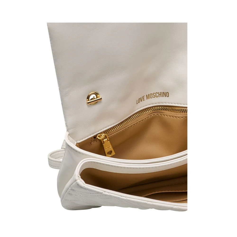 Love Moschino Schoudertas met klep sluiting White Dames