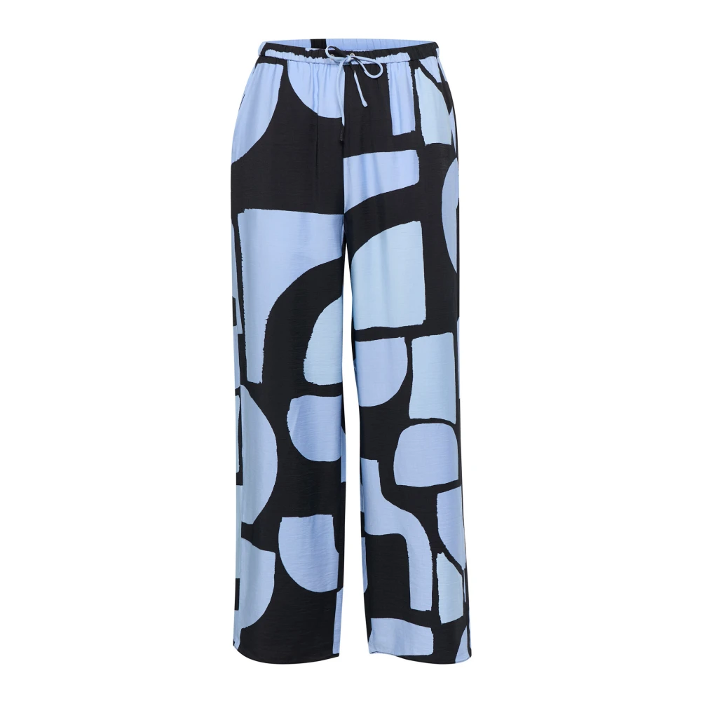 InWear Blauwe Soft Blocks Wijde Broek Multicolor Dames